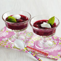 Kirsch-Kaltschale mit Schnee-Eiern