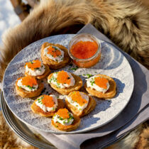 Blini mit Wodka-Forellen-Creme