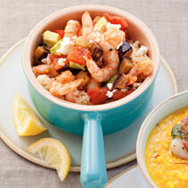 Garnelen-Ratatouille mit Zitronen-Couscous