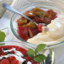 Rhabarberkompott mit Vanillepudding Rhabarberkompott mit Vanillepudding