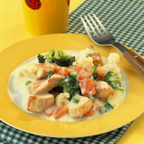 Putengeschnetzeltes in Gemüserahmsauce Putengeschnetzeltes in Gemüserahmsauce