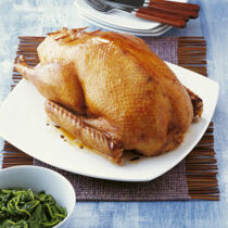 Gans mit exotischer Pilzfüllung Gans mit exotischer Pilzfüllung