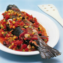 Geschmorte Lachsforelle Geschmorte Lachsforelle