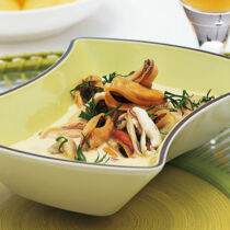 Muscheln in Bier-Senf-Sauce