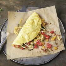 Überbackenes Paprika-Omelett Überbackenes Paprika-Omelett