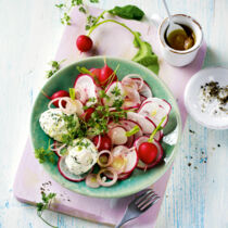 Rettich-Radieschen-Teller mit Ricotta-Klößchen