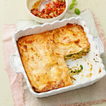 Kräuterlasagne mit roher Tomatensauce Kräuterlasagne mit roher Tomatensauce