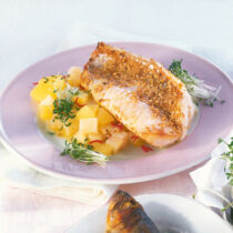 Rotbarsch in Sesamkruste