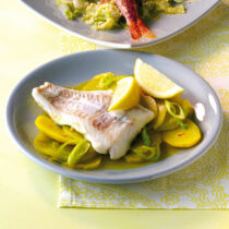 Kabeljau auf Kartoffeln mit Safran Kabeljau auf Kartoffeln mit Safran