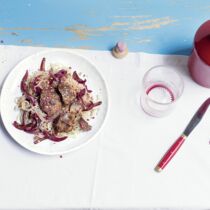 Balsamico-Nudeln mit Hähnchenleber Balsamico-Nudeln mit Hähnchenleber