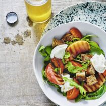 Brotsalat mit gegrillten Nektarinen