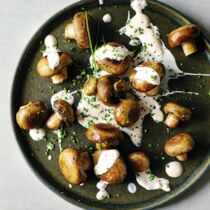 Champignons mit Knoblauchsauce