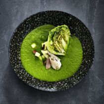 Forelle mit Salatsuppe Forelle mit Salatsuppe