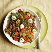 Linsenbowl mit Mozzarella