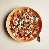 Zucchini-Reis-Pfanne mit Feta