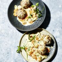 Lauchknödel mit Wurzelgemüsesauce Lauchknödel mit Wurzelgemüsesauce