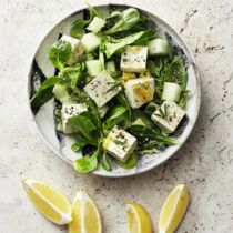 Melonensalat mit Zitronentofu