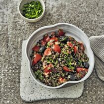 Provence-Linsensalat
mit Tomaten und Oliven Provence-Linsensalat
mit Tomaten und Oliven