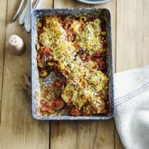 Nudelgratin mit Aubergine und Knusperkruste