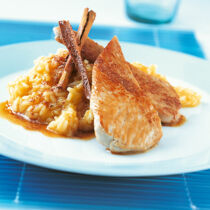 Putenschnitzel mit Zimt-Apfel-Reis