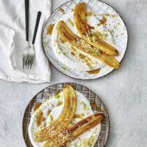 Gebratene Bananen mit Kokos-Quark Gebratene Bananen mit Kokos-Quark
