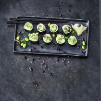 Sushi mit Edamame
und Spargel Sushi mit Edamame
und Spargel