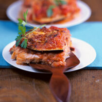 Auberginen-Lachs-Lasagne