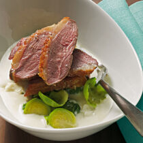 Entenbrust mit Birnen-Gorgonzola-Sauce Entenbrust mit Birnen-Gorgonzola-Sauce