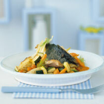 Grillgemüse mit Bachsaibling Grillgemüse mit Bachsaibling