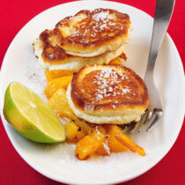 Limettenküchlein mit karamellisierter Mango Limettenküchlein mit karamellisierter Mango