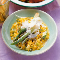 Safran-Risotto mit Zucchini