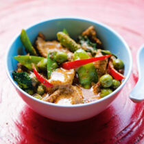 Rotes Curry mit Rindfleisch (Gäng Pad Pet Nüa)