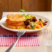 Rösti mit Möhren-Maronen-Gemüse