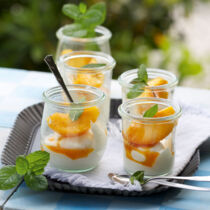 Quarkmousse mit Pfirsichen