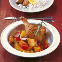 Entenkeulen auf Kartoffeln Entenkeulen auf Kartoffeln