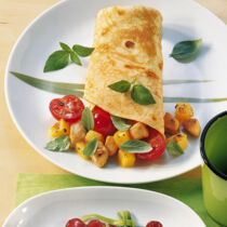 Pfannkuchen mit Mango-Huhn Pfannkuchen mit Mango-Huhn