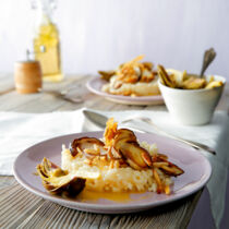 Pilzrisotto mit gebrannten Pinienkernen Pilzrisotto mit gebrannten Pinienkernen