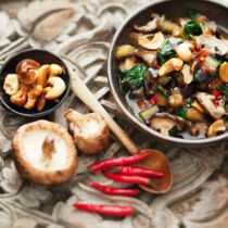 Auberginen mit Pilzen Auberginen mit Pilzen