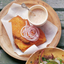 Panierte Schinkenscheiben Panierte Schinkenscheiben