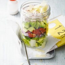 Caesar-Schicht-Salat im Glas Caesar-Schicht-Salat im Glas