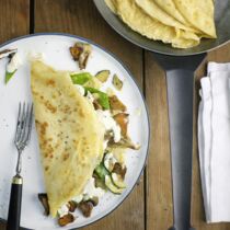 Pfannkuchen mit Gemüse und Frischkäse Pfannkuchen mit Gemüse und Frischkäse