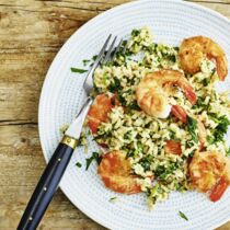 Kräuterreis mit Garnelen