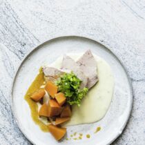 Süßsauer eingelegter Kürbis mit Kalbstafelspitz Süßsauer eingelegter Kürbis mit Kalbstafelspitz