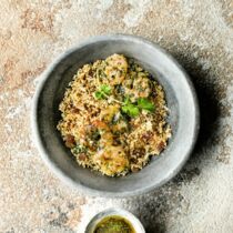 Röst-Couscous mit Garnelen Röst-Couscous mit Garnelen