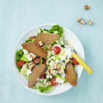 Caesar‘s Salad mit Seitanschnitzelstreifen