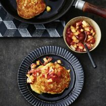 Corn fritters mit 
Nektarinen-Salsa