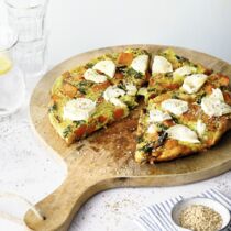 S&uuml;&szlig;kartoffeltortilla mit Ziegenk&auml;se
