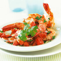 Garnelen mit Knoblauchtomaten