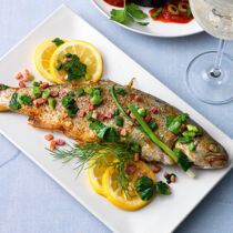 Kräuterforellen mit Speck Kräuterforellen mit Speck