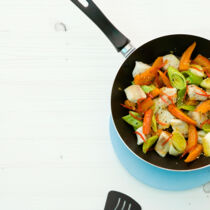 Kürbis-Lauch-Pfanne mit Pangasius Kürbis-Lauch-Pfanne mit Pangasius